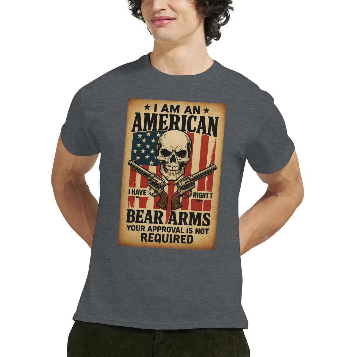 I Am An American Heavyweight Cotton T-Shirt – Classic Fit & Durability - Authentic Patriot