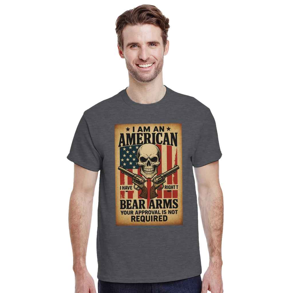 I Am An American Heavyweight Cotton T-Shirt – Classic Fit & Durability - Authentic Patriot