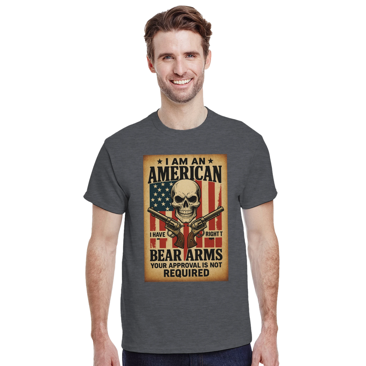 I Am An American Heavyweight Cotton T-Shirt – Classic Fit & Durability - Authentic Patriot