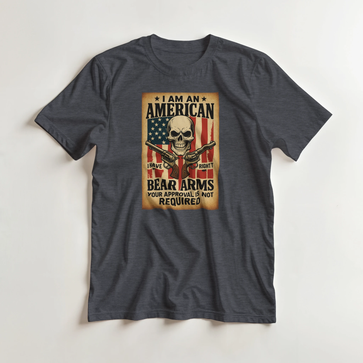 I Am An American Heavyweight Cotton T-Shirt – Classic Fit & Durability - Authentic Patriot