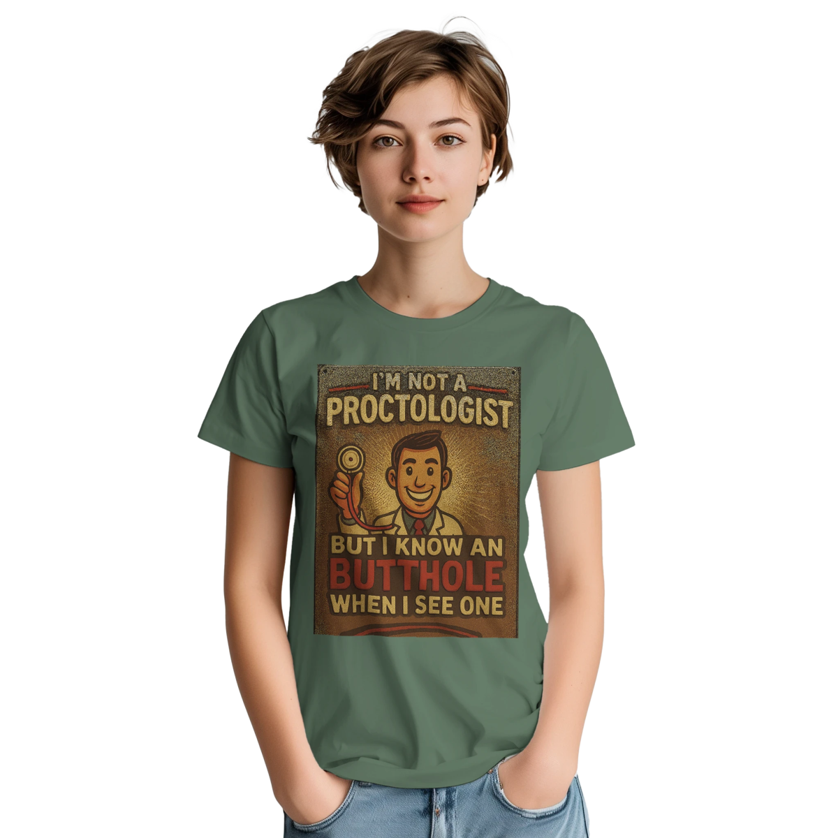 I'm Not A Proctologist Funny T-Shirt – Heavyweight Cotton Classic Fit - Authentic Patriot