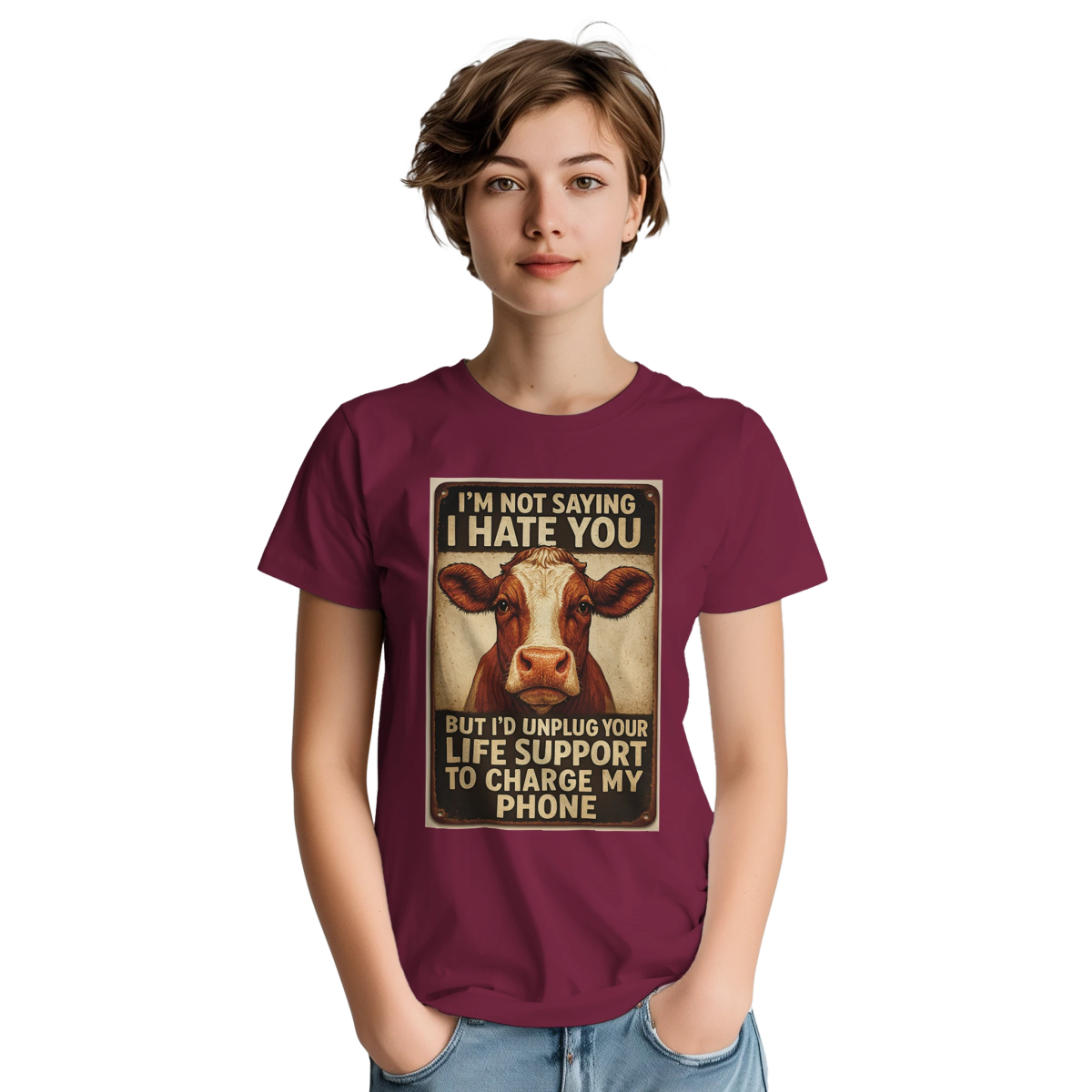 I'm Not Saying I Hate You Heavyweight Cotton T-Shirt - Casual Fit Tee - Authentic Patriot