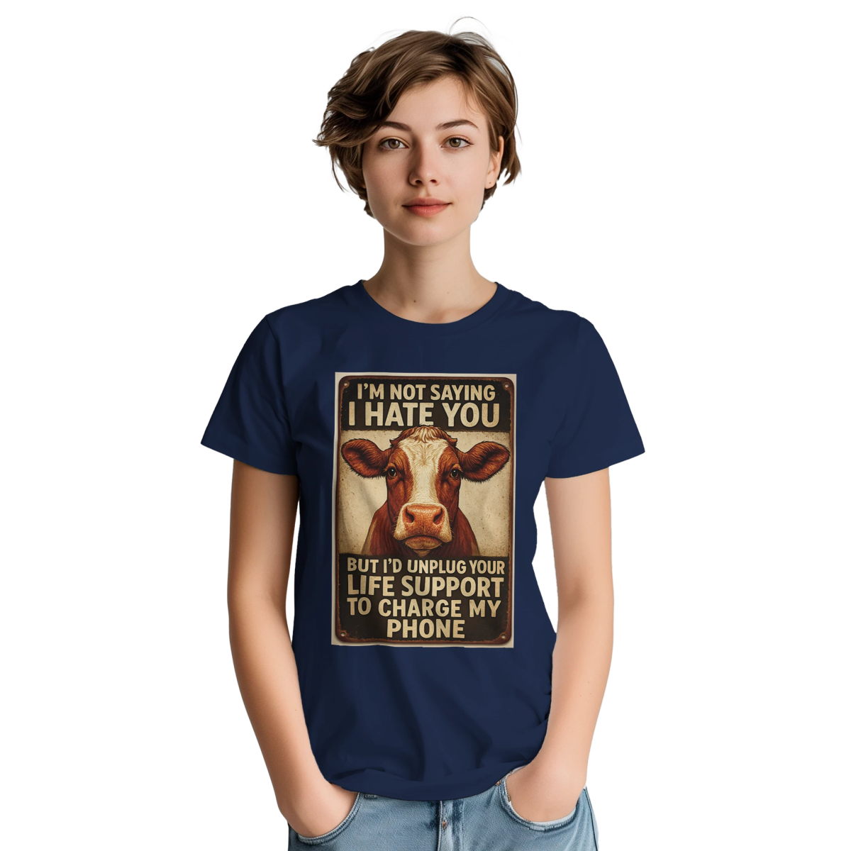 I'm Not Saying I Hate You Heavyweight Cotton T-Shirt - Casual Fit Tee - Authentic Patriot