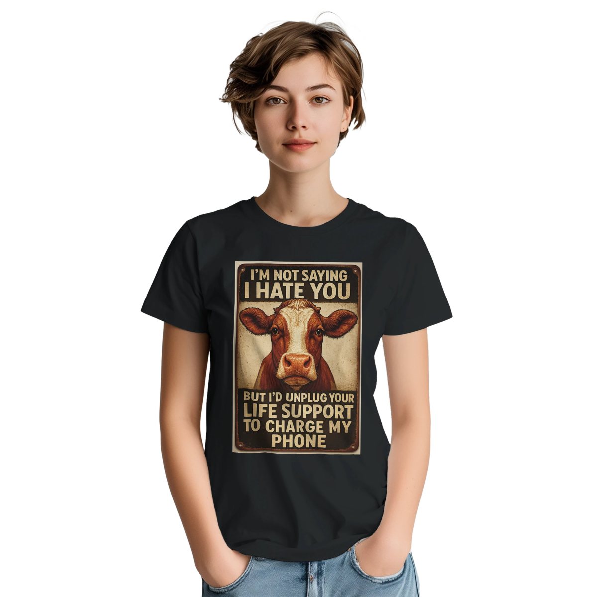 I'm Not Saying I Hate You Heavyweight Cotton T-Shirt - Casual Fit Tee - Authentic Patriot