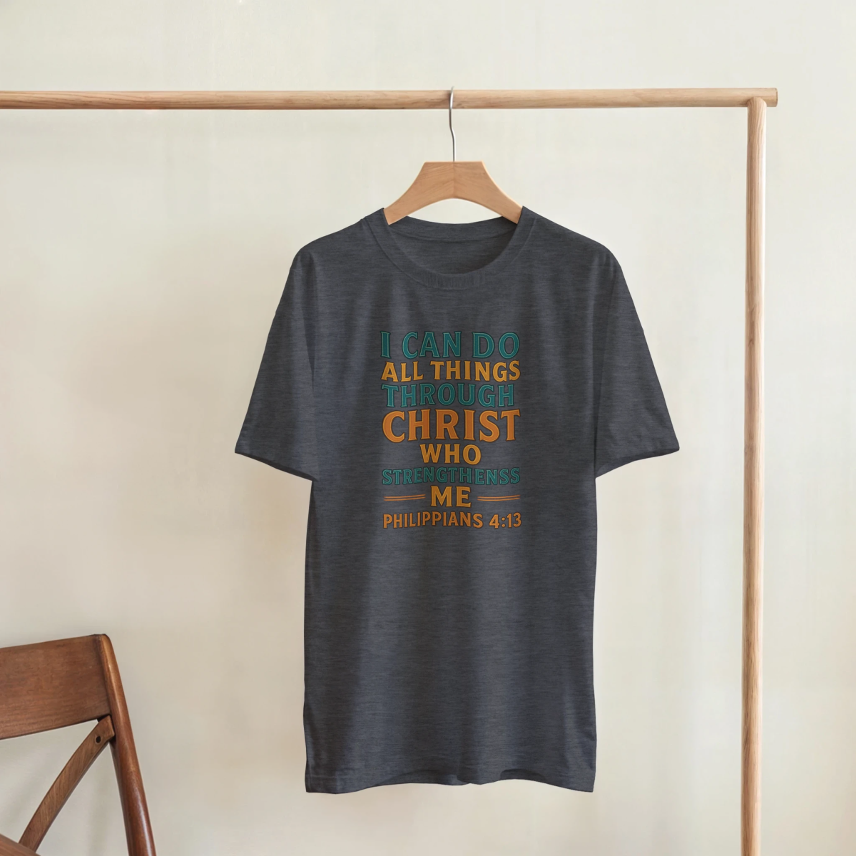 Inspirational Cotton T-Shirt – I Can Do All Things Through Christ Design - Authentic Patriot