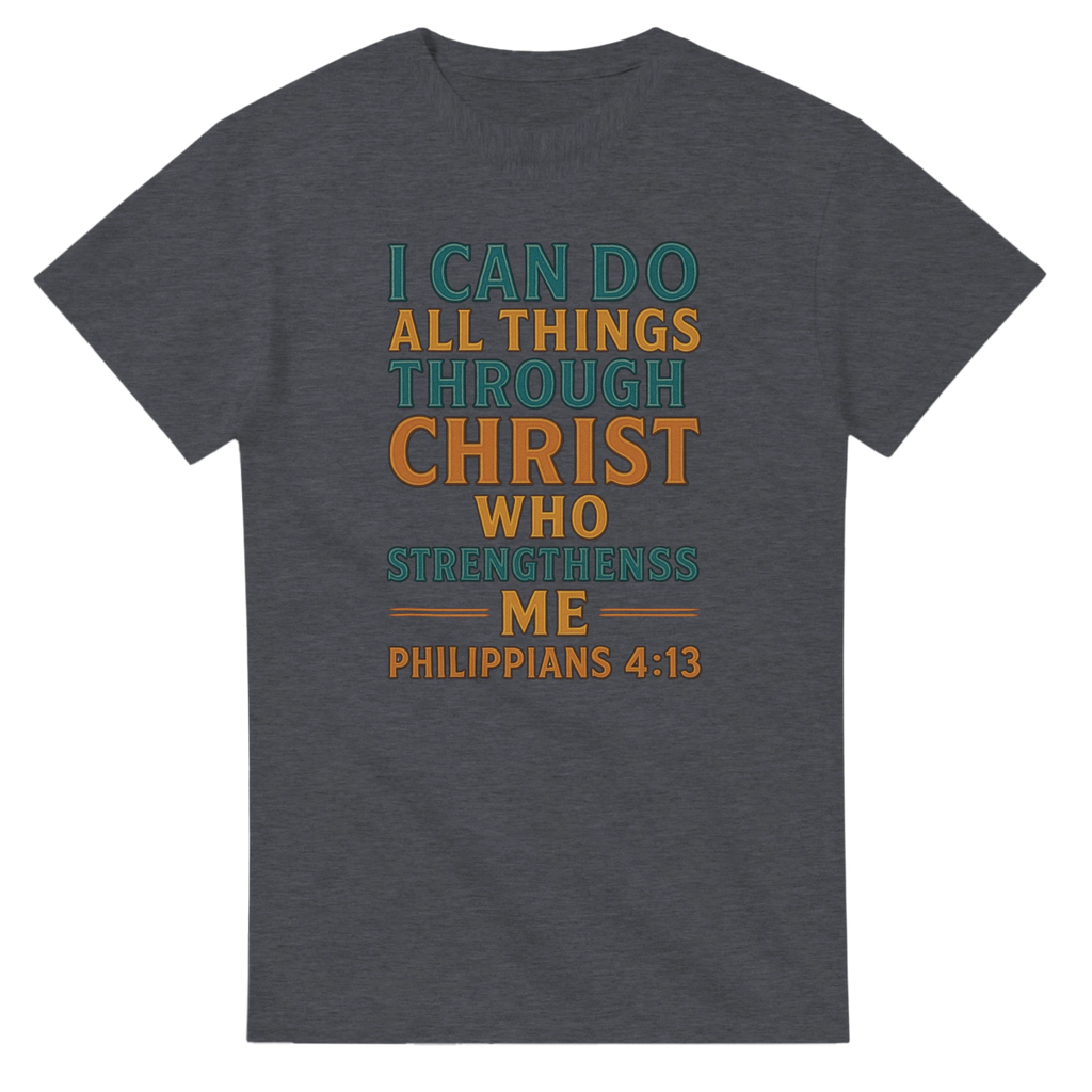 Inspirational Cotton T-Shirt – I Can Do All Things Through Christ Design - Authentic Patriot