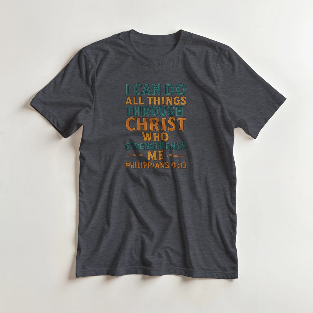 Inspirational Cotton T-Shirt – I Can Do All Things Through Christ Design - Authentic Patriot