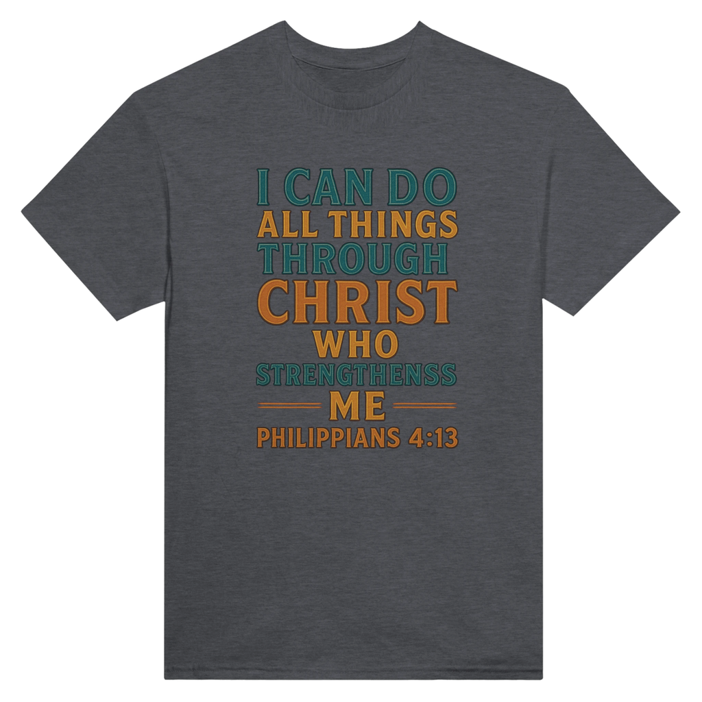 Inspirational Cotton T-Shirt – I Can Do All Things Through Christ Design - Authentic Patriot