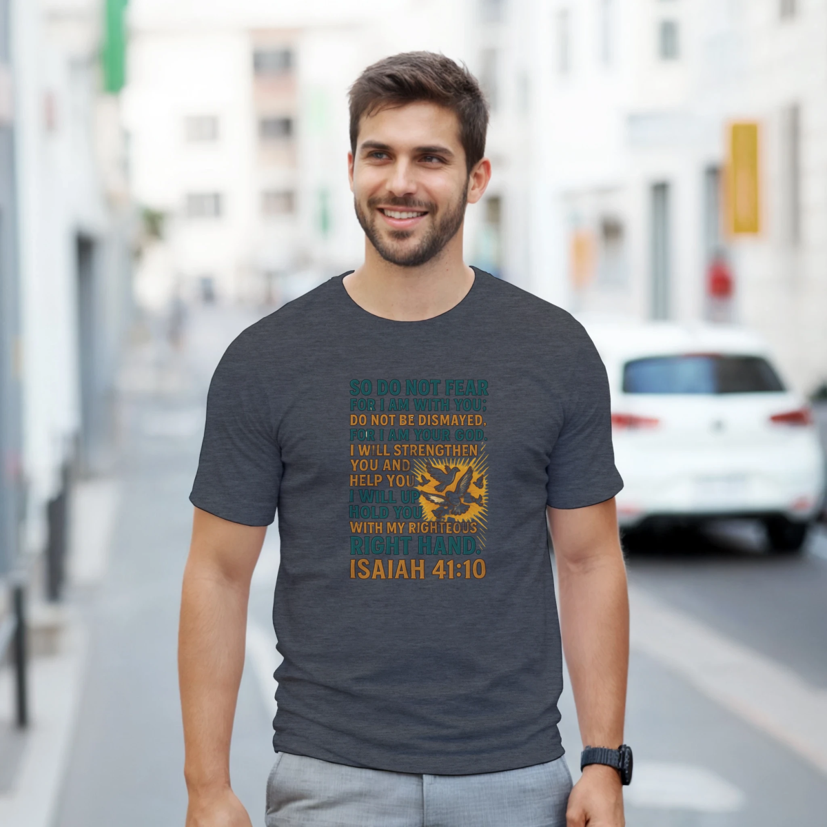Inspirational T-Shirt - So Do Not Fear For I Am With You Design - Authentic Patriot