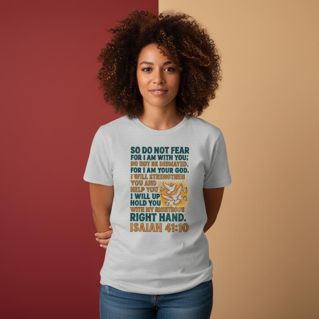 Inspirational T-Shirt - So Do Not Fear For I Am With You Design - Authentic Patriot