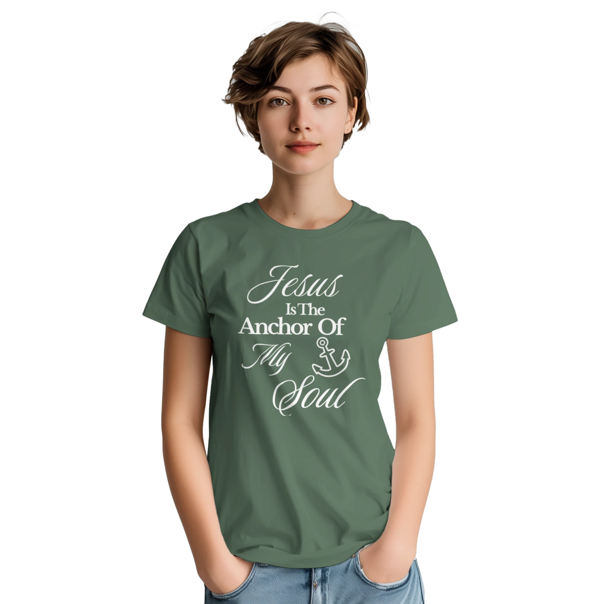 Jesus Is The Anchor Of My Soul Heavyweight Cotton T-Shirt – Classic Fit Casual Wear - Authentic Patriot