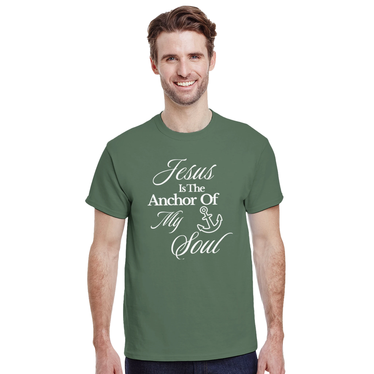Jesus Is The Anchor Of My Soul Heavyweight Cotton T-Shirt – Classic Fit Casual Wear - Authentic Patriot