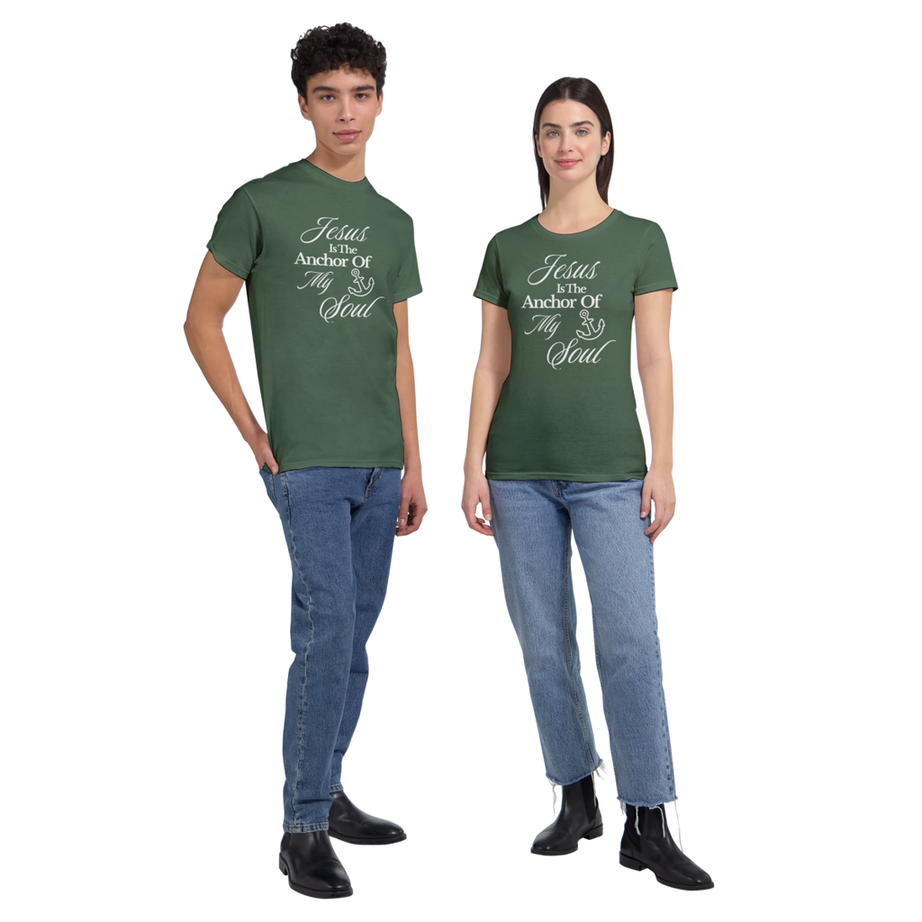 Jesus Is The Anchor Of My Soul Heavyweight Cotton T-Shirt – Classic Fit Casual Wear - Authentic Patriot