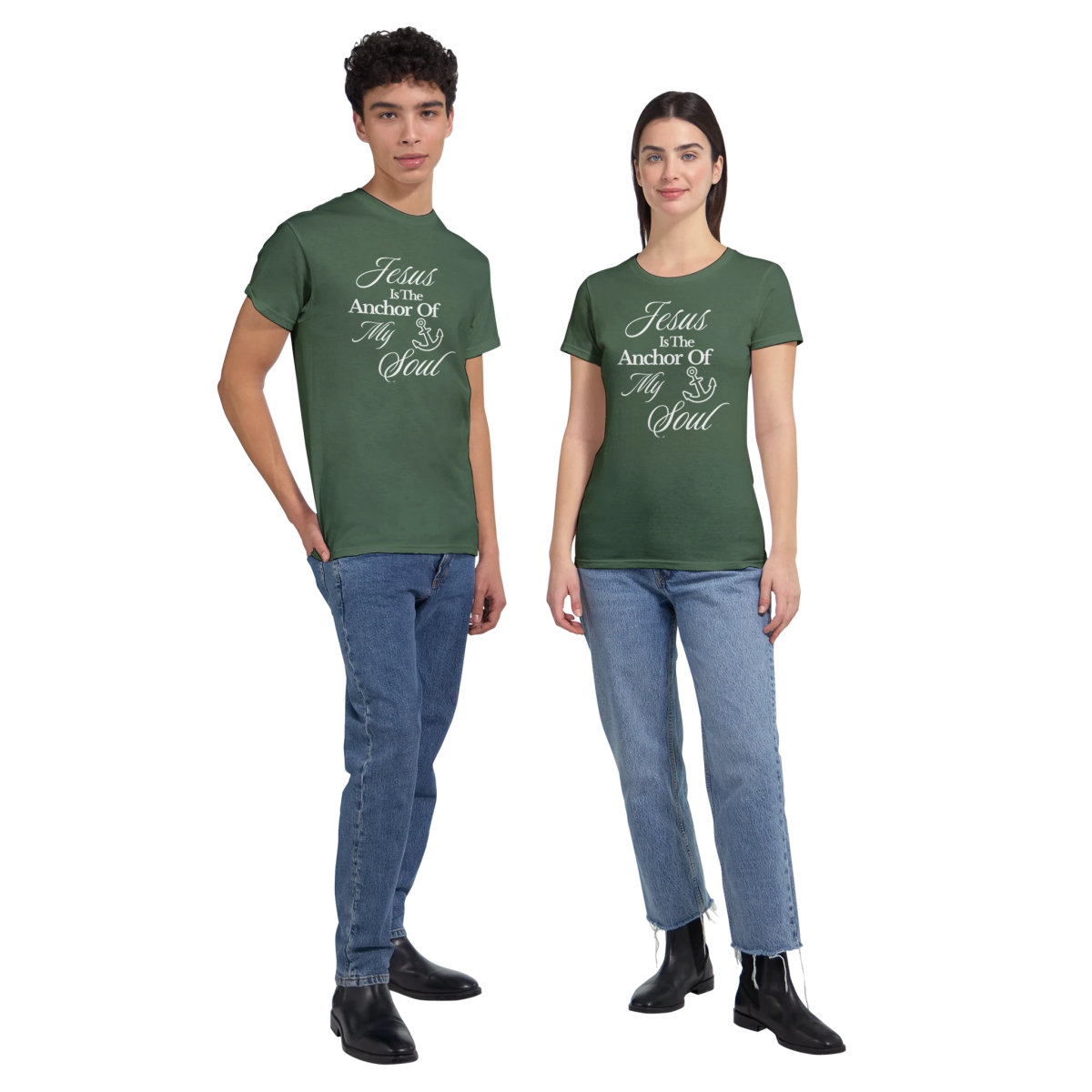 Jesus Is The Anchor Of My Soul Heavyweight Cotton T-Shirt – Classic Fit Casual Wear - Authentic Patriot