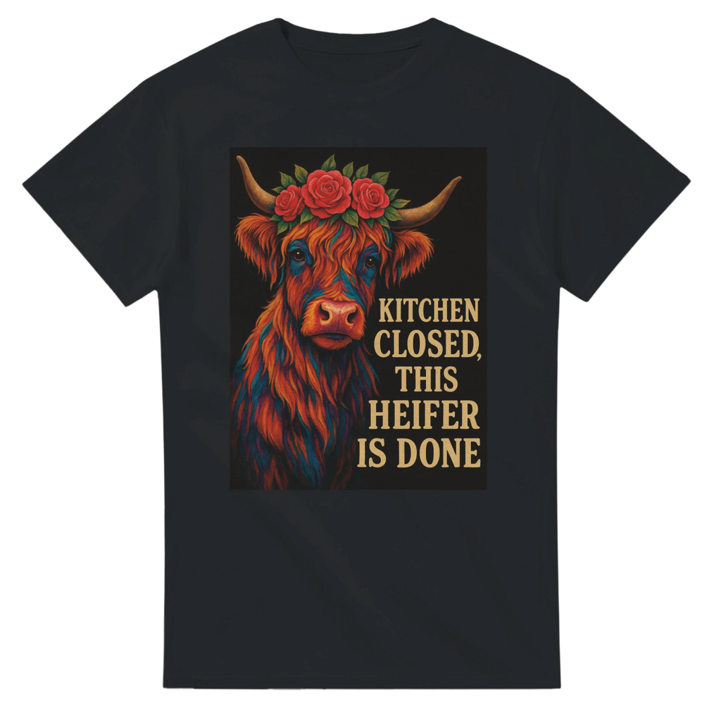 Kitchen Closed This Heifer Is Done T-Shirt – Durable Cotton Classic Fit - Authentic Patriot
