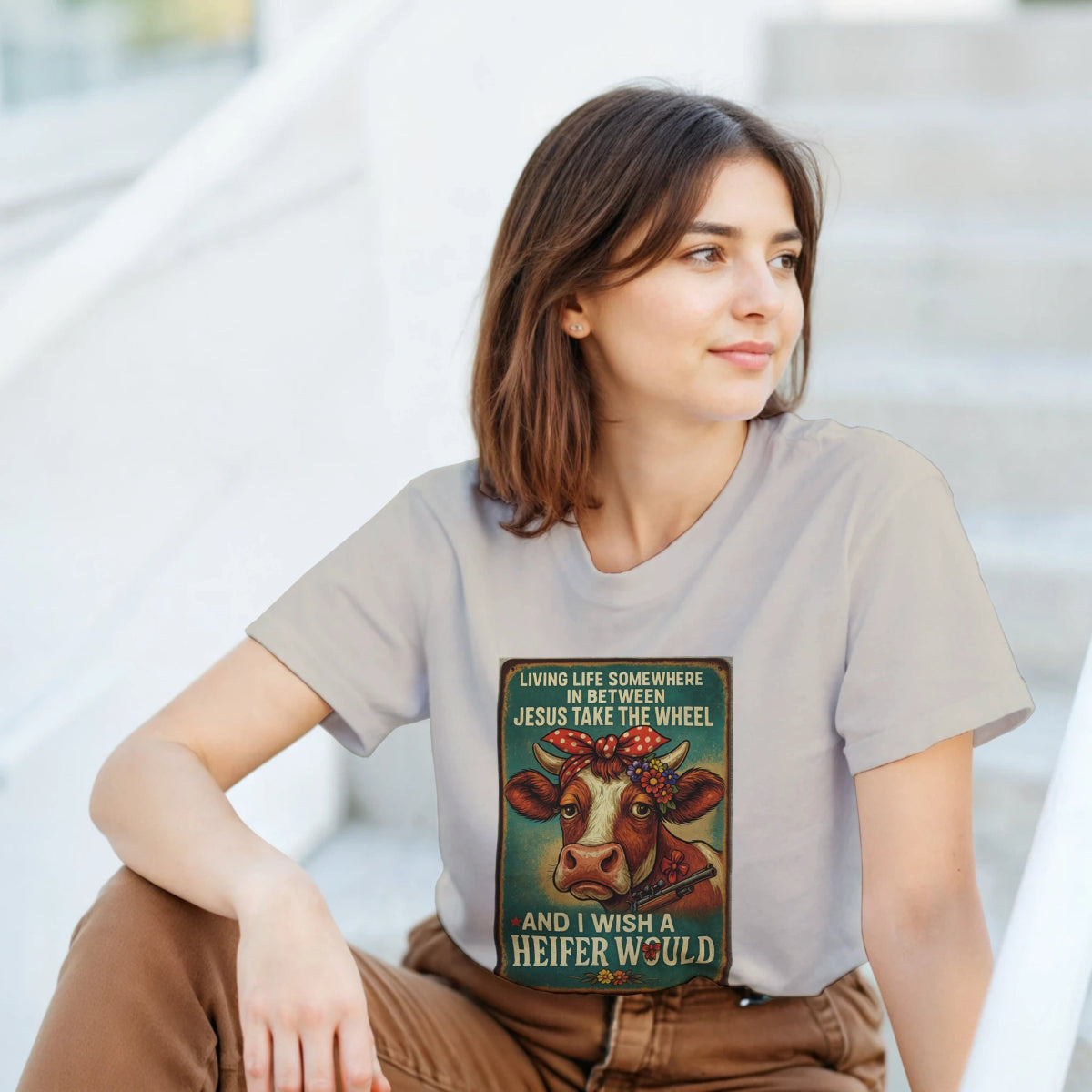 Living Life T-shirt – Jesus Take The Wheel Inspirational Tees - Authentic Patriot