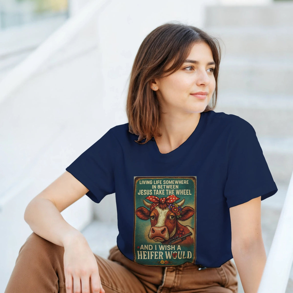 Living Life T-shirt – Jesus Take The Wheel Inspirational Tees - Authentic Patriot