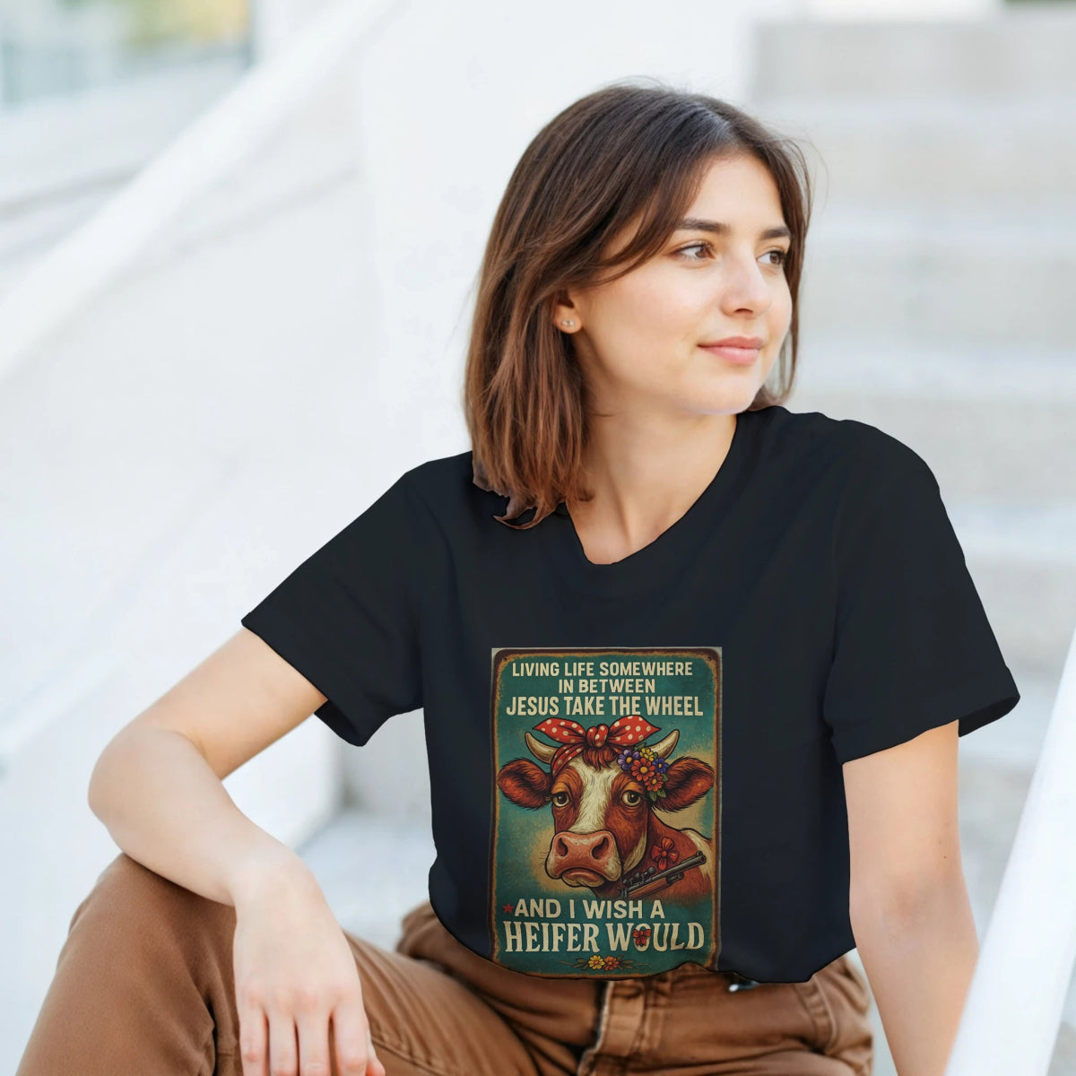 Living Life T-shirt – Jesus Take The Wheel Inspirational Tees - Authentic Patriot