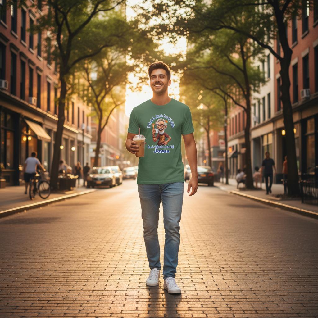 (MALE) I Need A Little Bit Of Coffee And A Whole Lot Of Jesus T-Shirt – Classic Fit Cotton Tee - Authentic Patriot