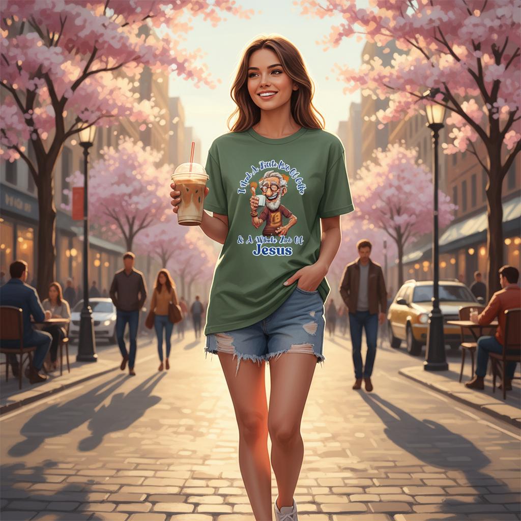 (MALE) I Need A Little Bit Of Coffee And A Whole Lot Of Jesus T-Shirt – Classic Fit Cotton Tee - Authentic Patriot