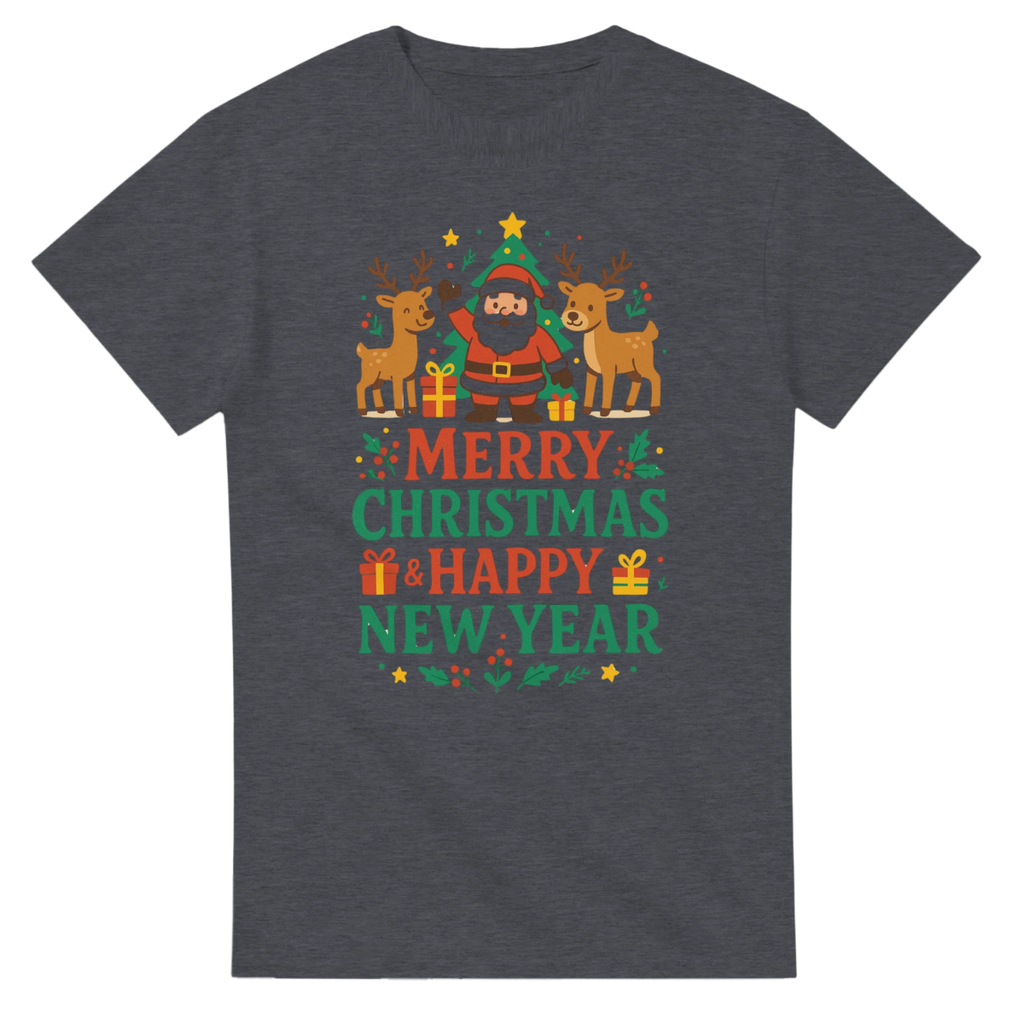Merry Christmas And Happy New Year T-Shirt – Classic Fit Cotton Tee - Authentic Patriot
