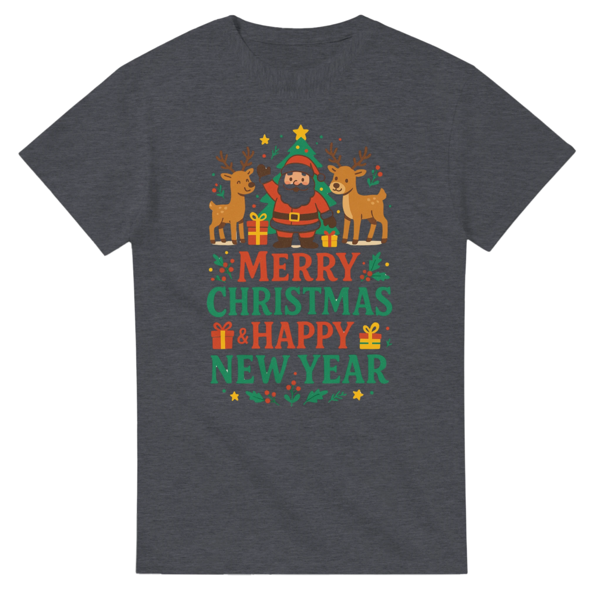 Merry Christmas And Happy New Year T-Shirt – Classic Fit Cotton Tee - Authentic Patriot