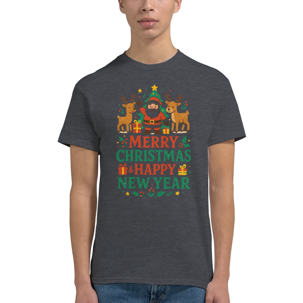 Merry Christmas And Happy New Year T-Shirt – Classic Fit Cotton Tee - Authentic Patriot