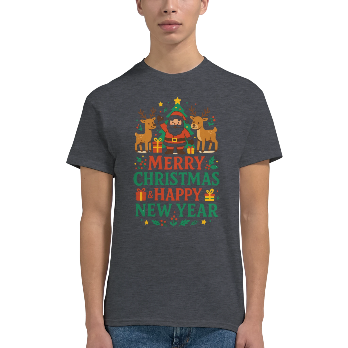 Merry Christmas And Happy New Year T-Shirt – Classic Fit Cotton Tee - Authentic Patriot