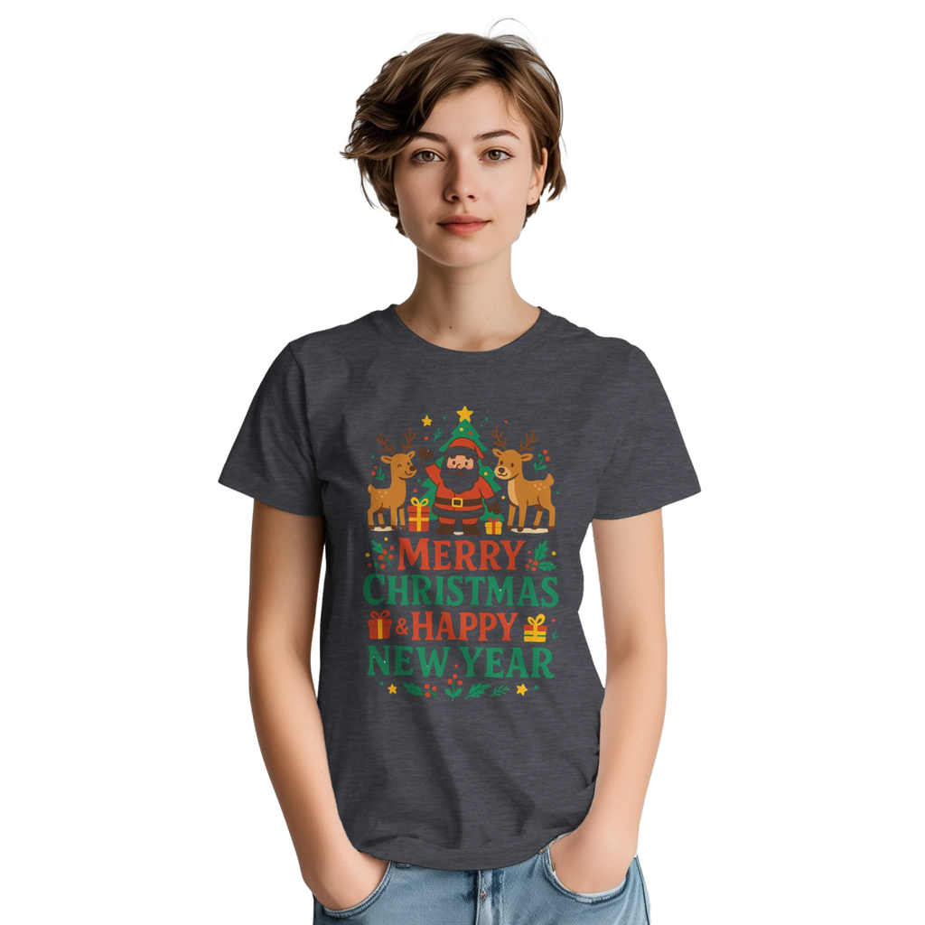 Merry Christmas And Happy New Year T-Shirt – Classic Fit Cotton Tee - Authentic Patriot