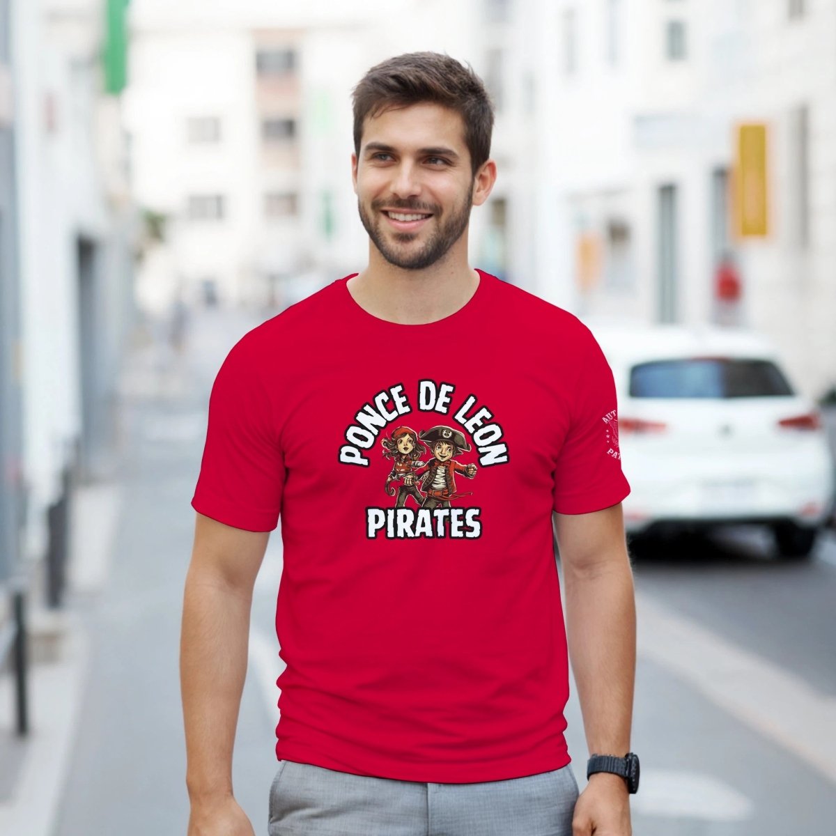 Personalized Ponce De Leon Pirates T-Shirt – Custom Heavyweight Cotton Tee - Authentic Patriot