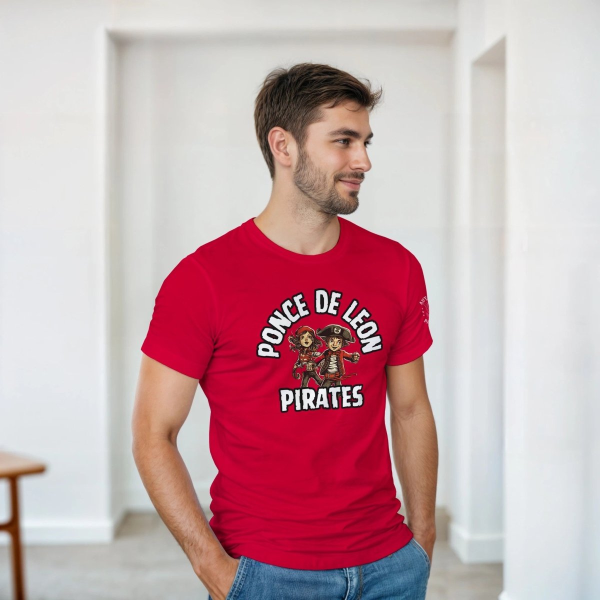 Personalized Ponce De Leon Pirates T-Shirt – Custom Heavyweight Cotton Tee - Authentic Patriot