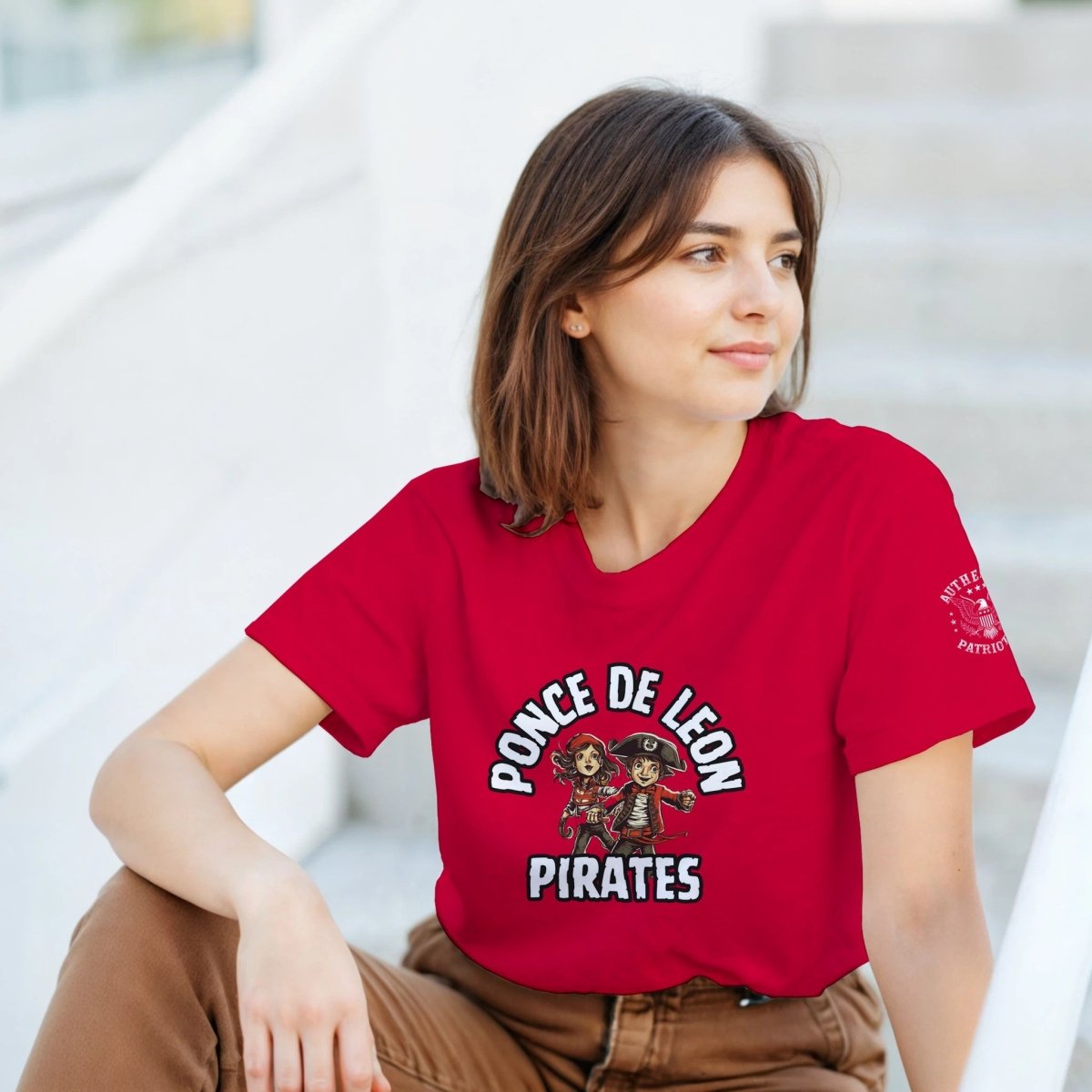 Personalized Ponce De Leon Pirates T-Shirt – Custom Heavyweight Cotton Tee - Authentic Patriot