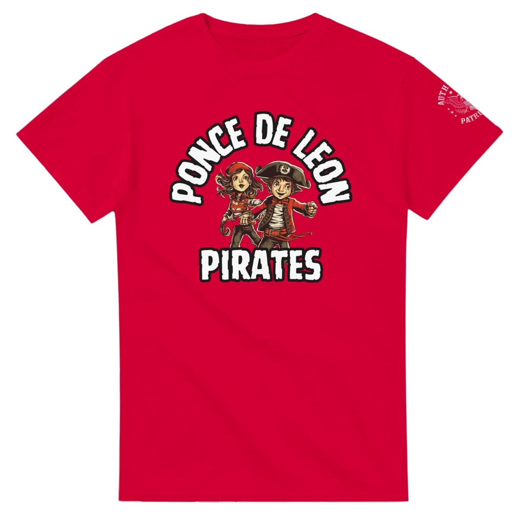 Personalized Ponce De Leon Pirates T-Shirt – Custom Heavyweight Cotton Tee - Authentic Patriot