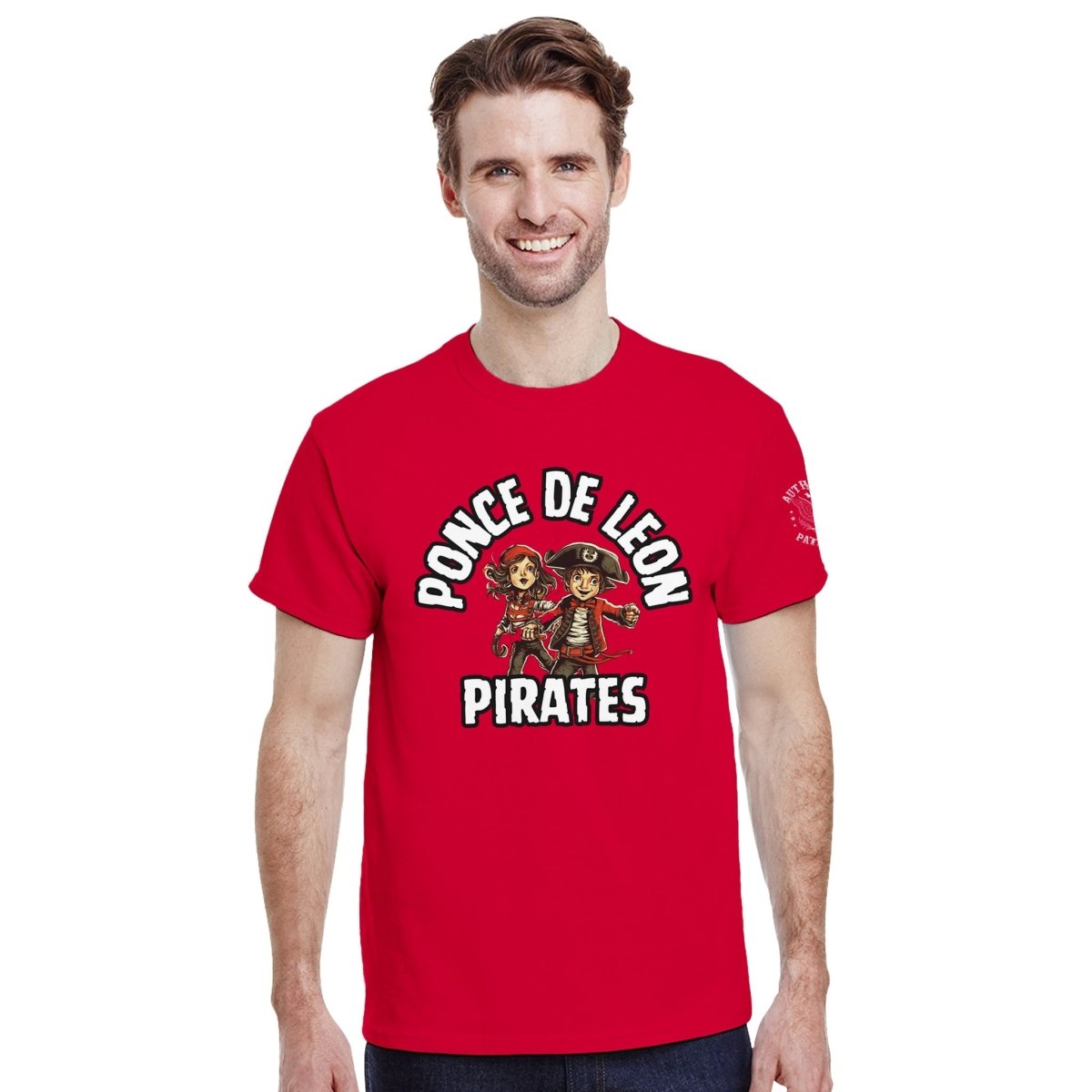 Personalized Ponce De Leon Pirates T-Shirt – Custom Heavyweight Cotton Tee - Authentic Patriot