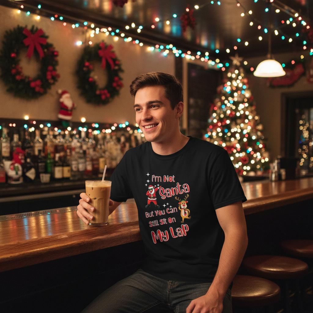 Playful Cotton T-Shirt – I'm Not Santa but You Can Still Sit on My Lap - Authentic Patriot