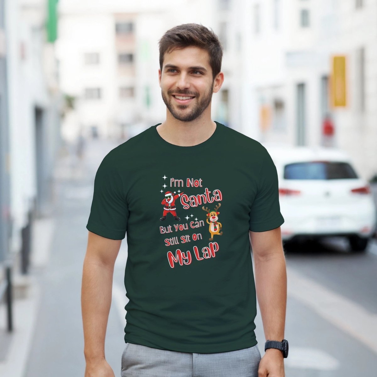 Playful Cotton T-Shirt – I'm Not Santa but You Can Still Sit on My Lap - Authentic Patriot
