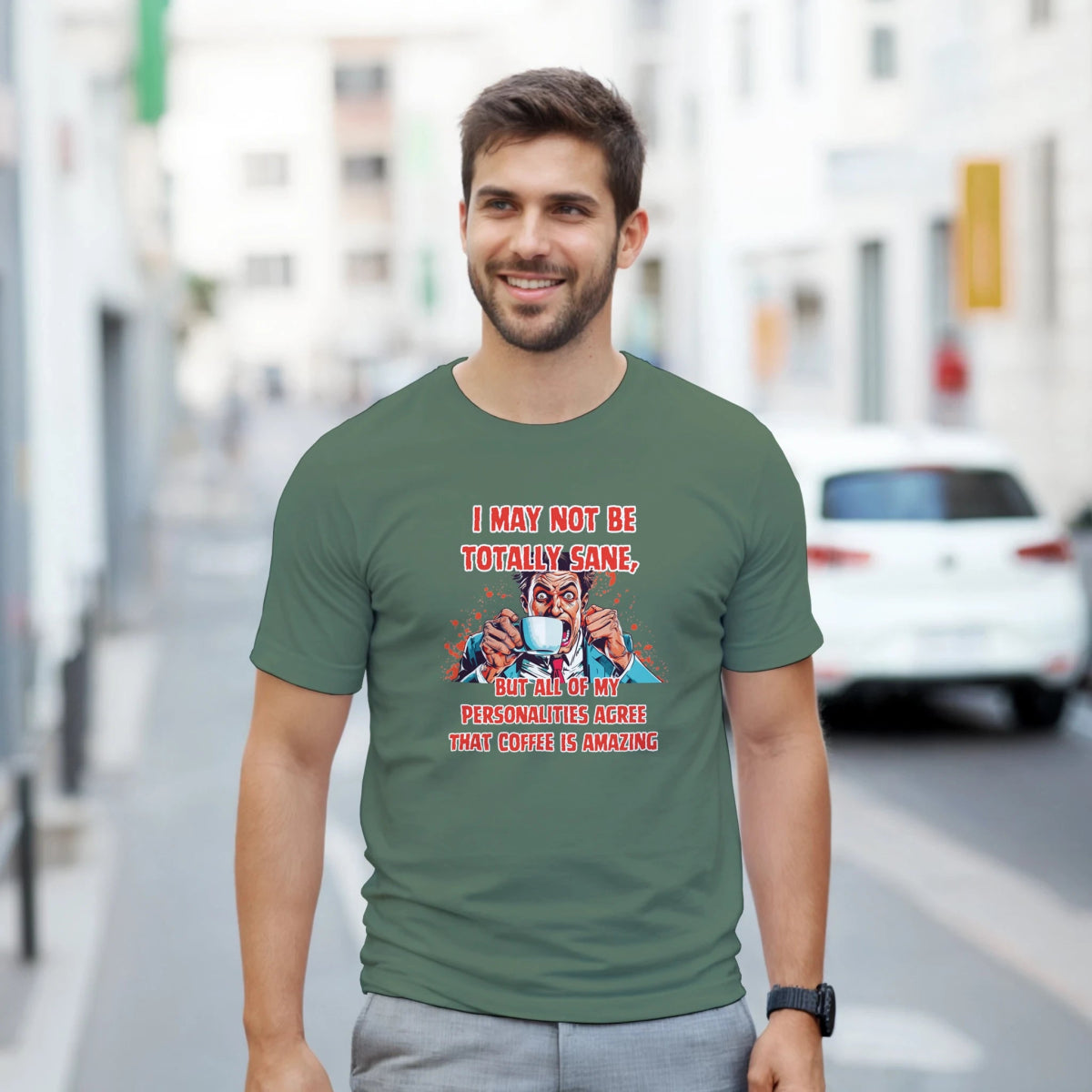 Sane or Not, Coffee Lovers T-Shirt – Classic Fit Heavyweight Cotton Tee - Authentic Patriot