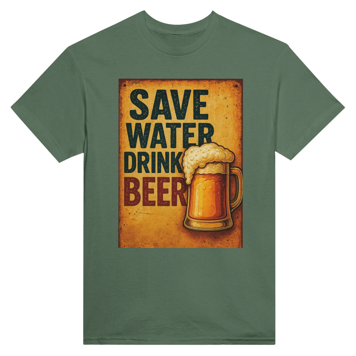 Save Water Drink Beer Cotton T-Shirt – Durable Casual Tee - Authentic Patriot