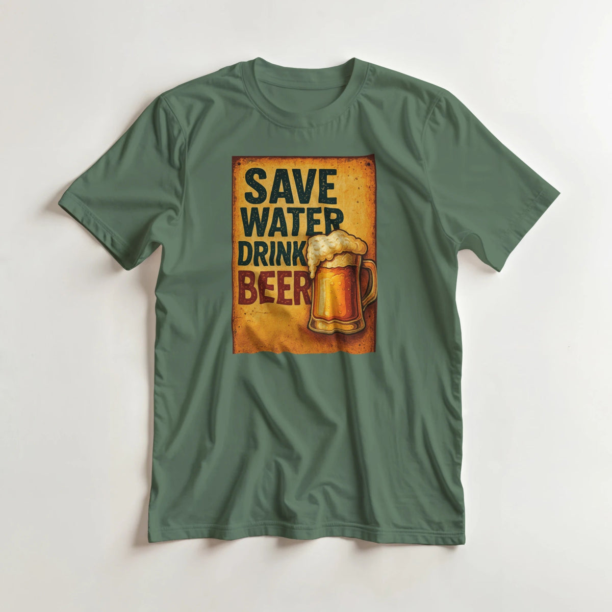 Save Water Drink Beer Cotton T-Shirt – Durable Casual Tee - Authentic Patriot
