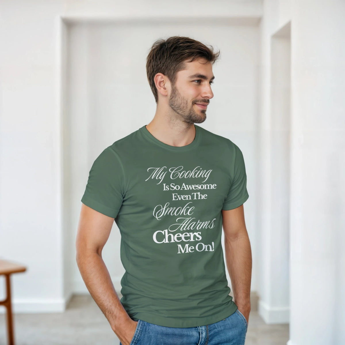 Smoke Alarm Cheers Me Heavyweight Cotton T-Shirt – Classic Fit & Casual Style - Authentic Patriot