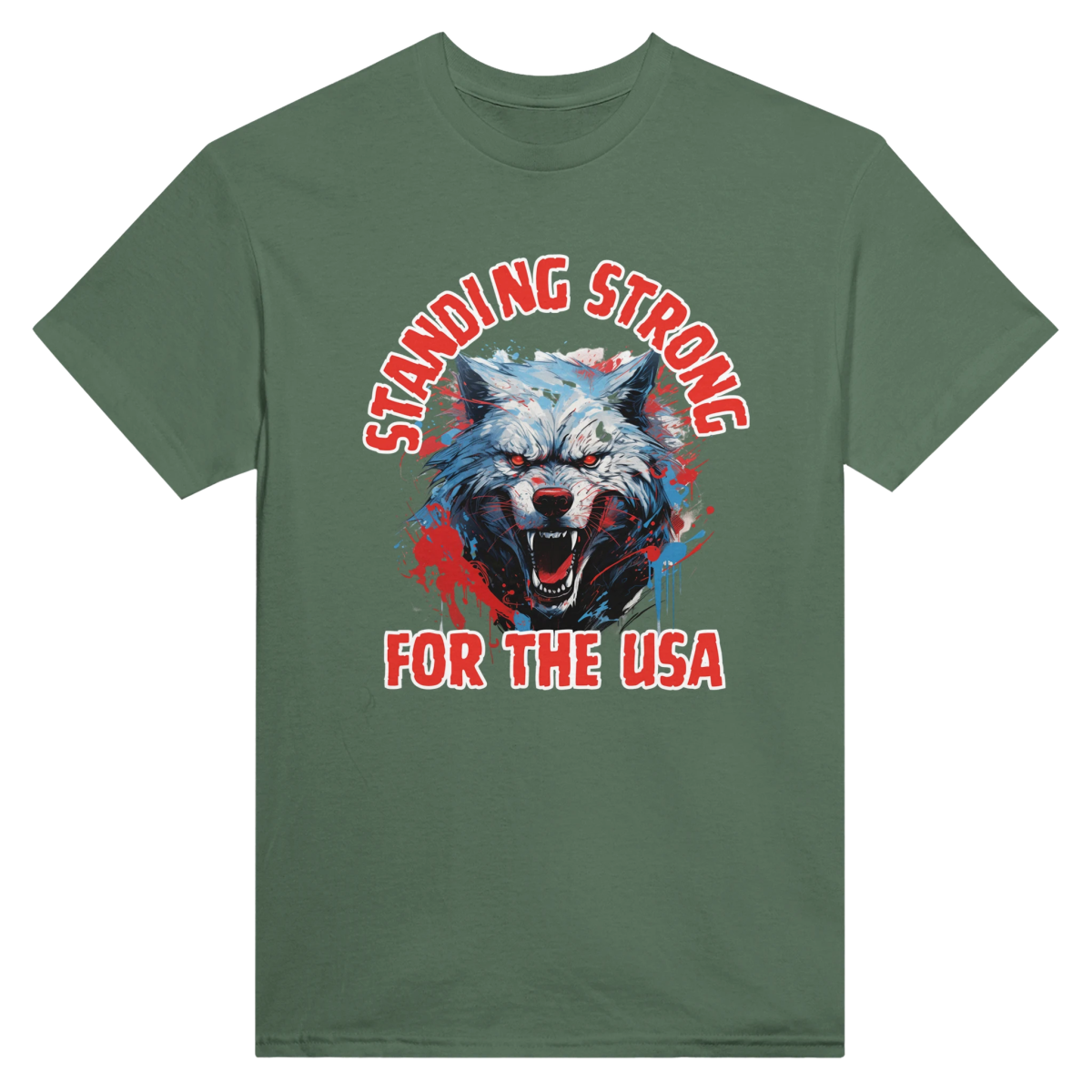 Stand Strong For The USA Heavyweight Cotton T-Shirt – Classic Fit Casual Wear - Authentic Patriot