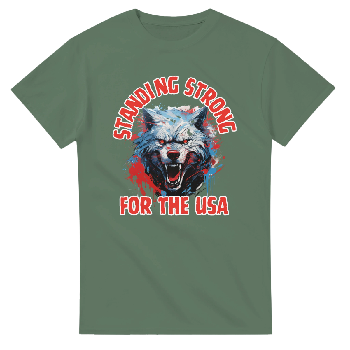 Stand Strong For The USA Heavyweight Cotton T-Shirt – Classic Fit Casual Wear - Authentic Patriot