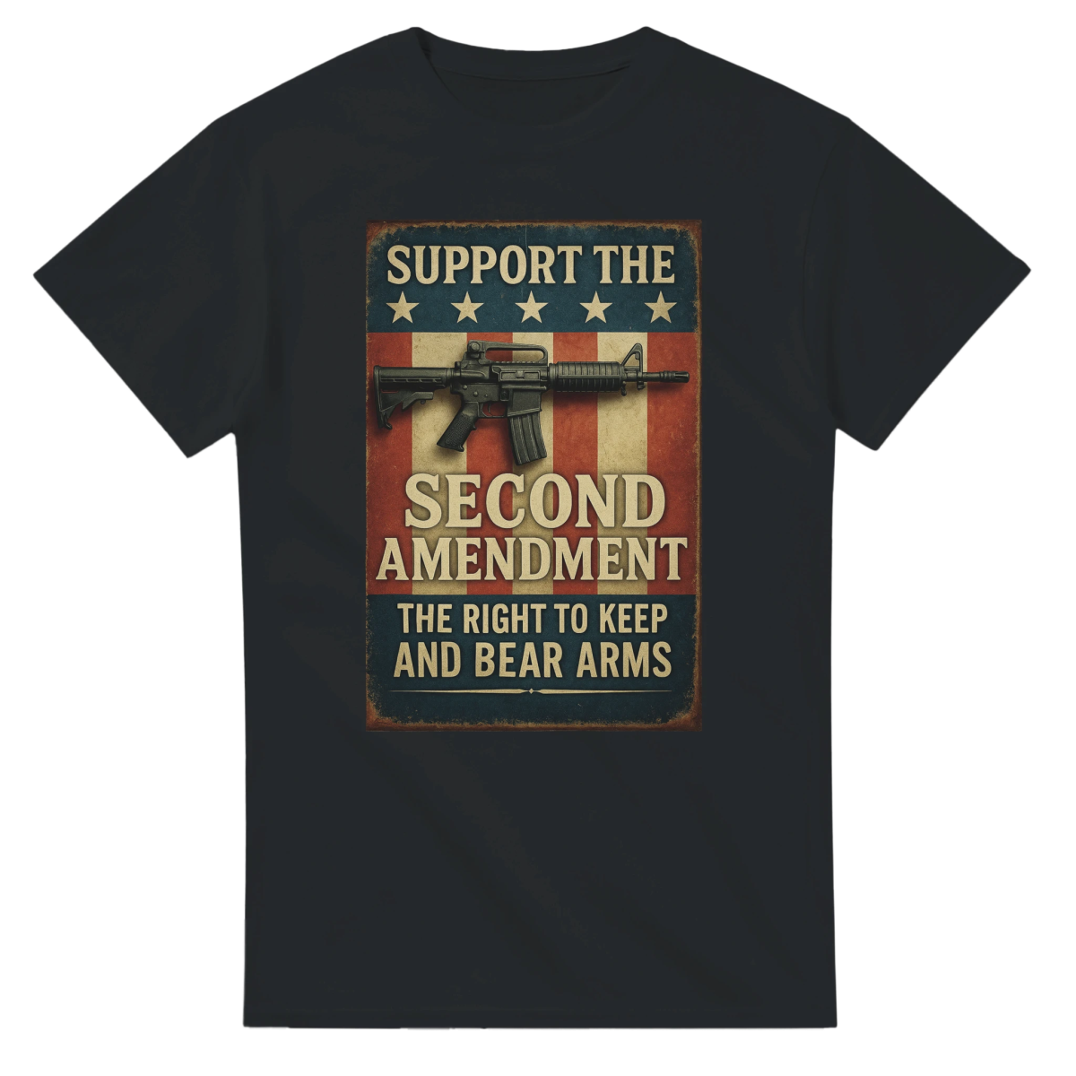 Support The Second Amendment Heavyweight Cotton T-Shirt - Classic Fit Casual Wear - Authentic Patriot