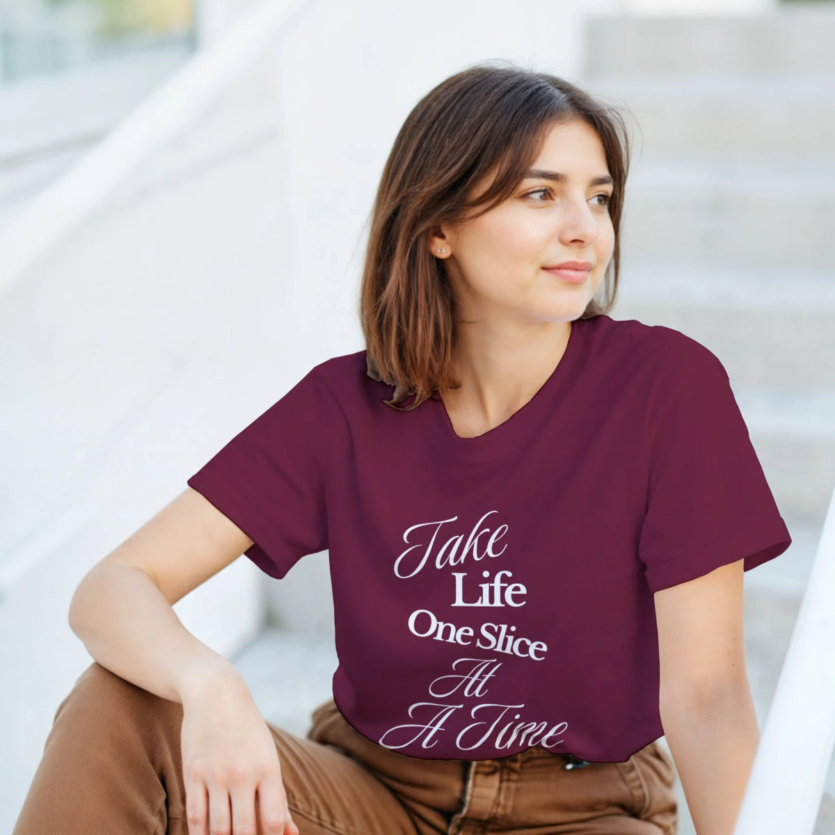 Take Life One Slice At A Time Heavyweight Cotton T-Shirt – Classic Fit - Authentic Patriot