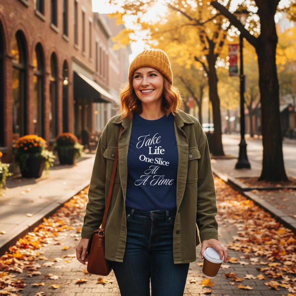Take Life One Slice At A Time Heavyweight Cotton T-Shirt – Classic Fit - Authentic Patriot