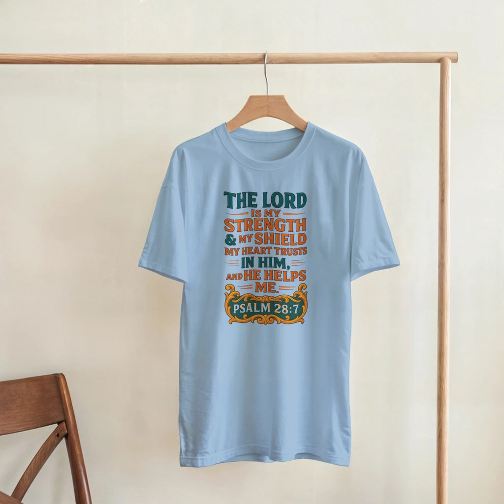 The Lord Is My Strength And My Shield T-Shirt – Classic Fit Heavyweight Cotton - Authentic Patriot