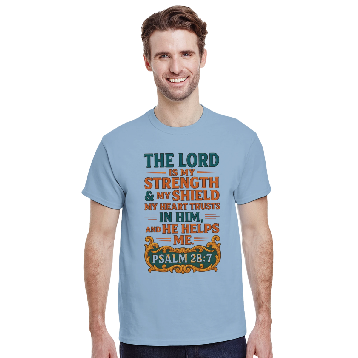 The Lord Is My Strength And My Shield T-Shirt – Classic Fit Heavyweight Cotton - Authentic Patriot