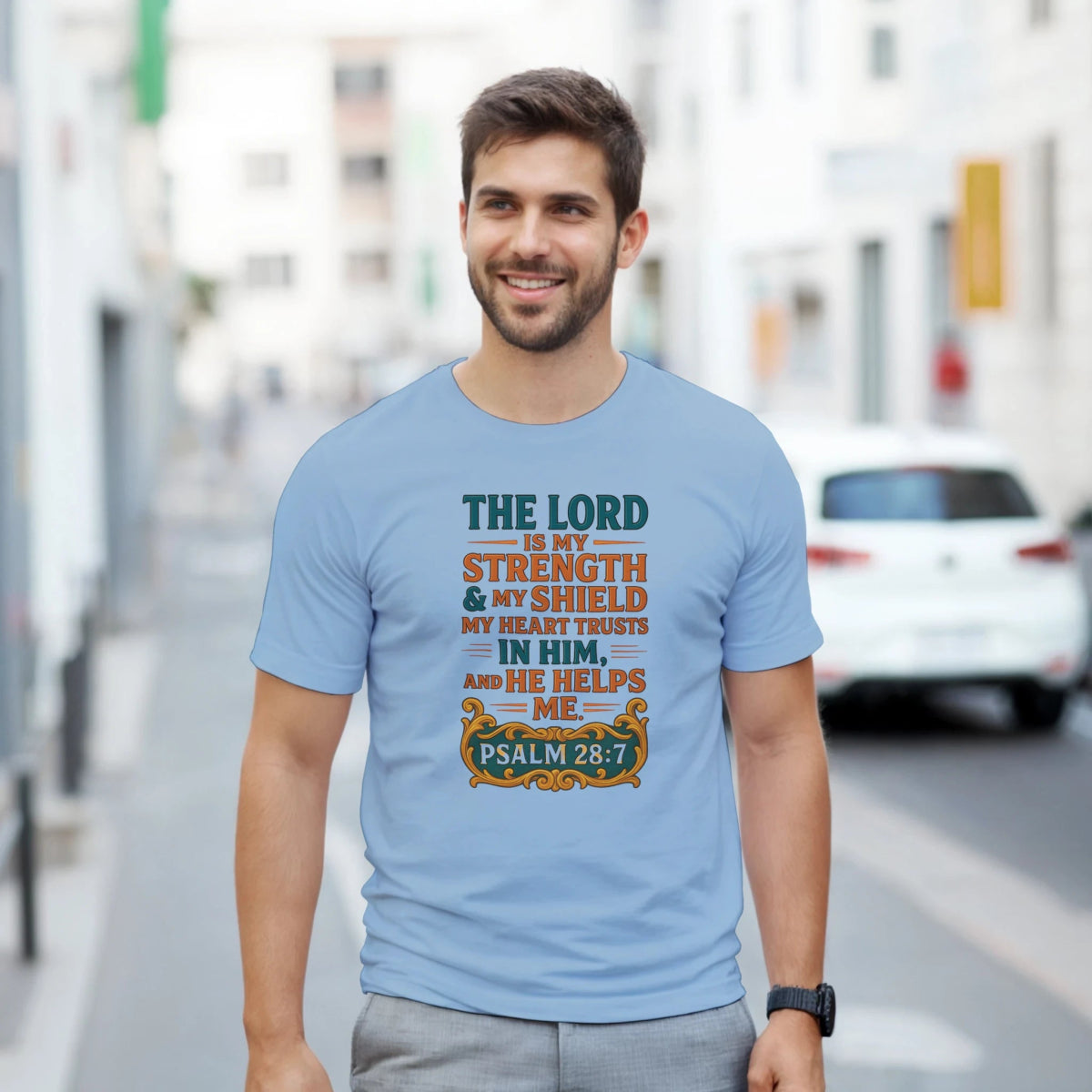 The Lord Is My Strength And My Shield T-Shirt – Classic Fit Heavyweight Cotton - Authentic Patriot