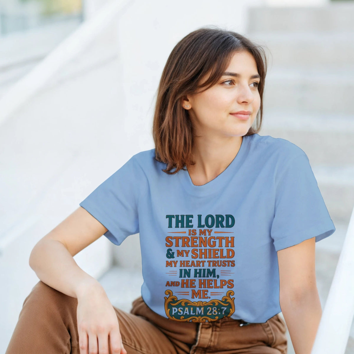 The Lord Is My Strength And My Shield T-Shirt – Classic Fit Heavyweight Cotton - Authentic Patriot
