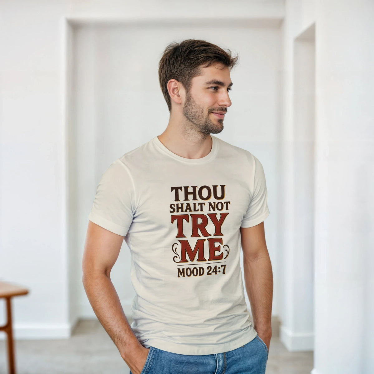 Thou Shalt Not Try Me T-Shirt – Mood 24/7 Classic Fit Cotton Tee - Authentic Patriot